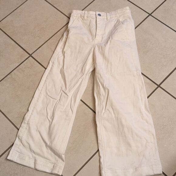 Everlane Cropped Wide Leg Short Jean White Pants Size 2S - Picture 2 of 9